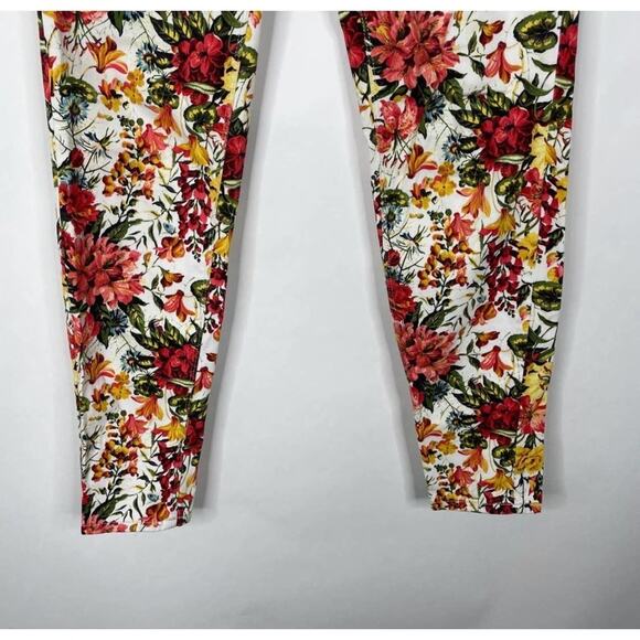 Zara Z195 Basic Denim Jeans 6 Ankle Skinny Tropical Floral All Over Print - Picture 3 of 8